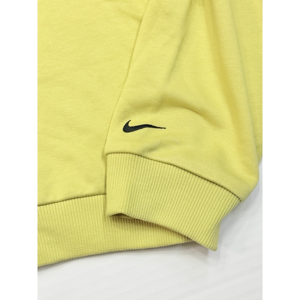 Nike Sportswear Floral Logo Cropped Hoodie Lemon Chiffon Yellow Women's L - Picture 3 of 7
